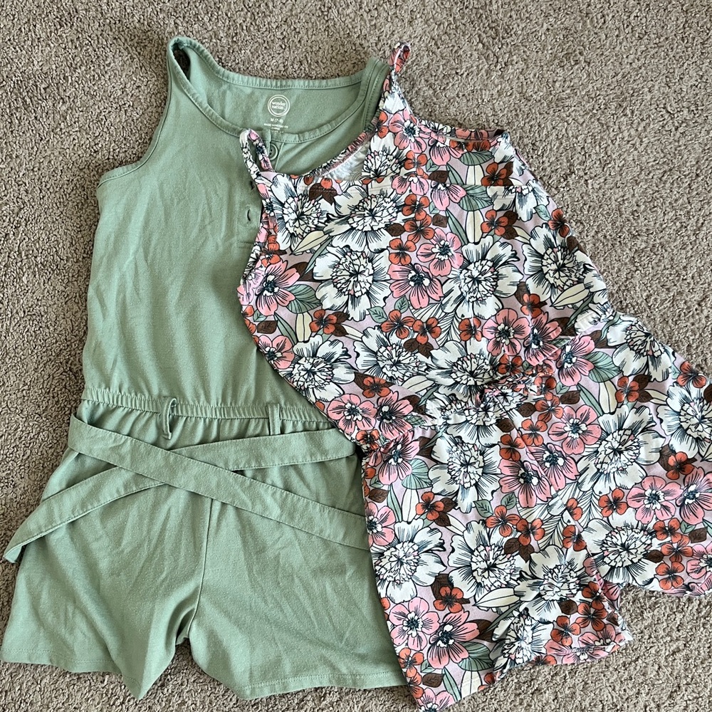 Girls Wonder Nation Kids Romper Set of 2 - size M (7/8)